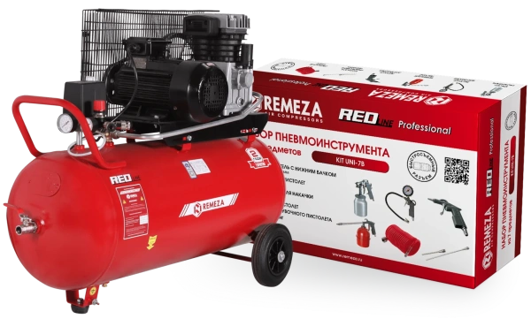 Компрессор поршневой СБ4/С-100.AB470 с набором пневмоинструмента KIT UNI-7B